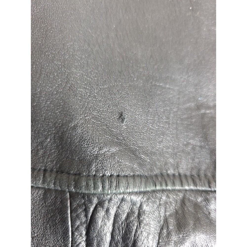 Nine West Black 100% Leather Jacket Coat Blazer Women’s Size Medium Button Lined - Picture 9 of 16